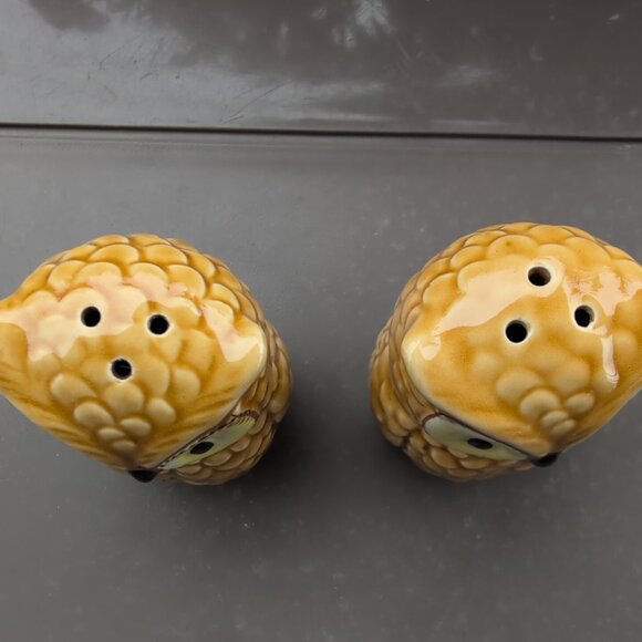 Owl Salt And Pepper Shakers Wide Eyed Clean 3 inch - Picture 5 of 6